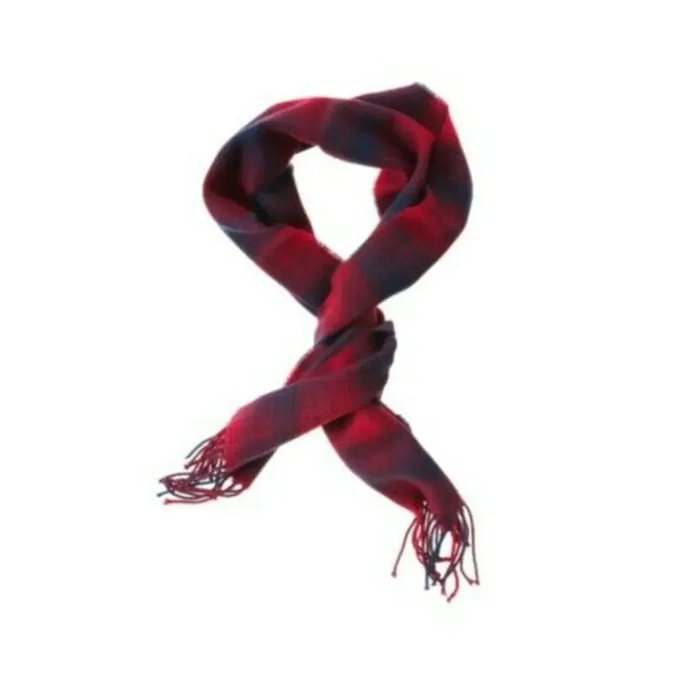 Gymboree Girls Boys Unisex Scarf‎ Red Plaid Ski Cabin Fringe Winter